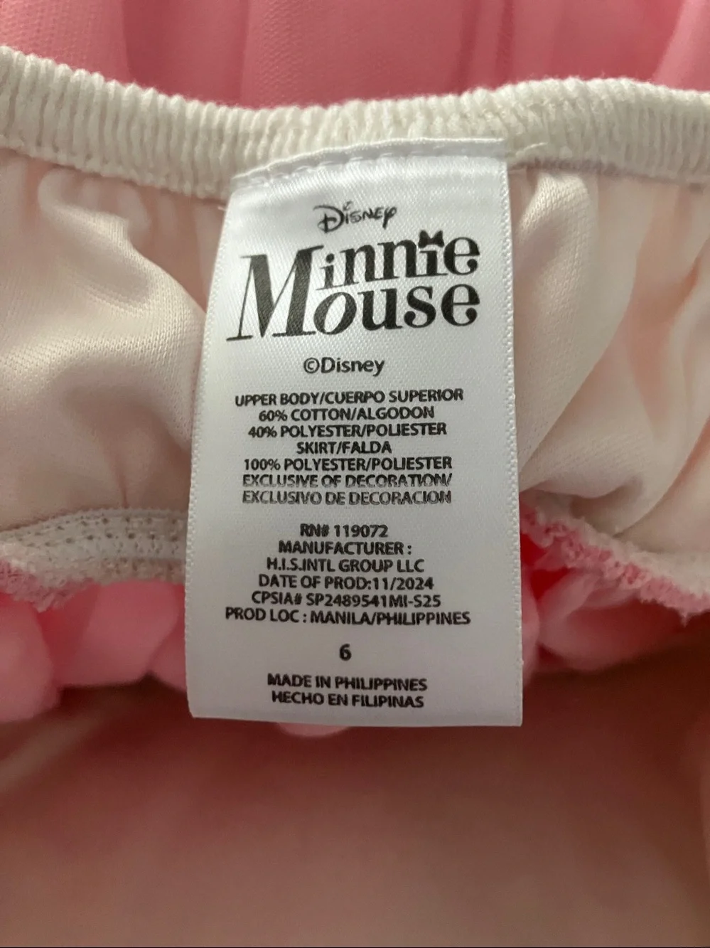 DISNEY Girls Minnie Mouse toddler tulle dress | 6